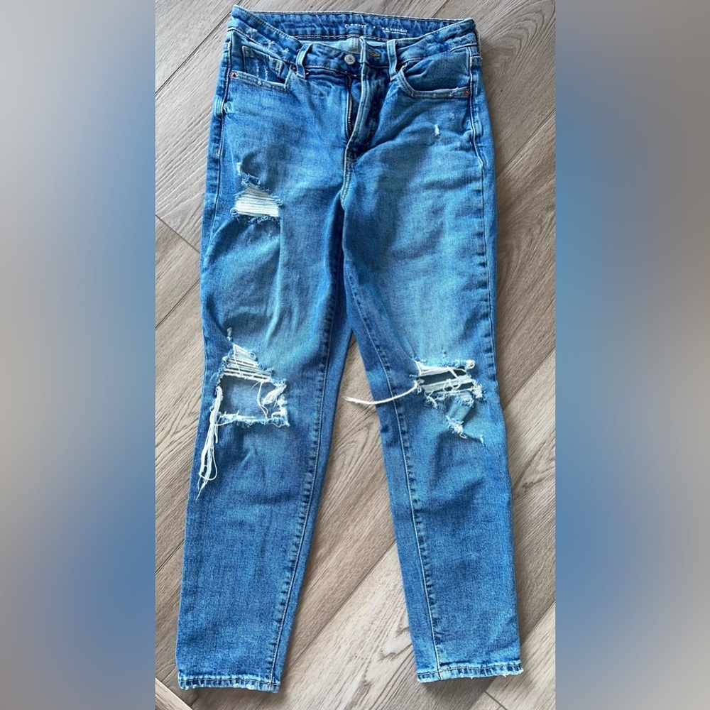 Old Navi Jeans Women’s High-Rise Ripped Stretchy Blue Size 6
